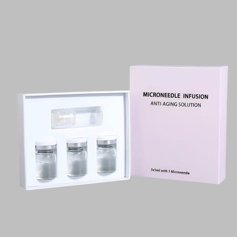 Vellura Microinfusion System – microneedling device with glass serum bottle on a white background
