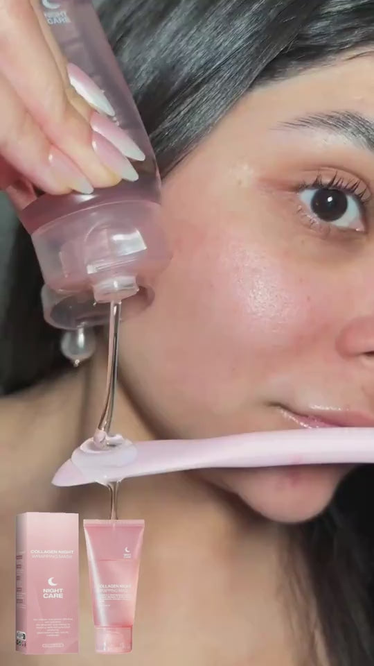 woman with collagen night mask